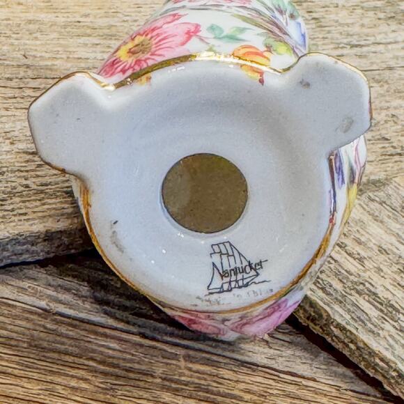 1980 Vintage Nantucket Chintz Porcelain Duck Figurine w/ Gold Accents, 3.5”H - Picture 10 of 10